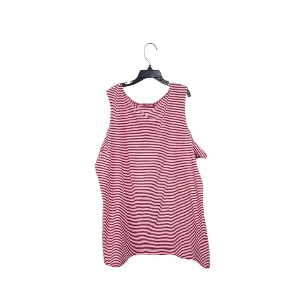 Michael‎ Kors Pink White Striped Cold Shoulder Ruffle Top Large MK Logo Charm